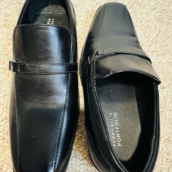 Perry Ellis Elegant Black Leather Loafers - Picture 8 of 10